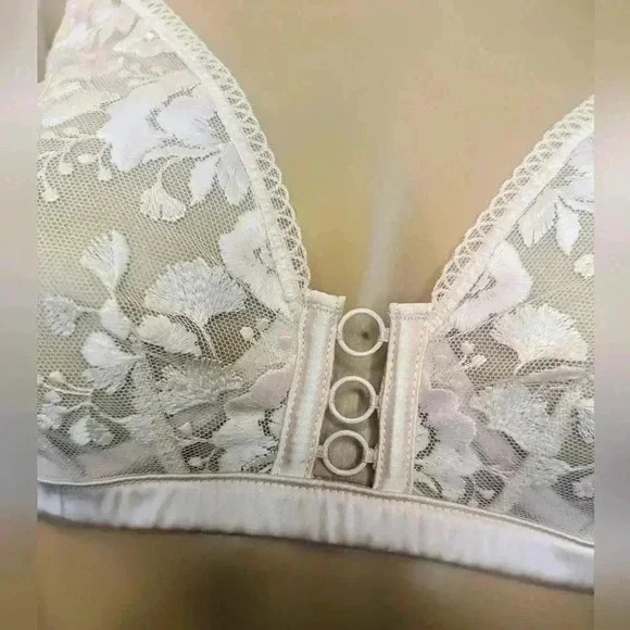 NWOT Simone Perele Orphee Sheer Plunge Bra and Panty Set 34B/1 Petal Power - Picture 3 of 9